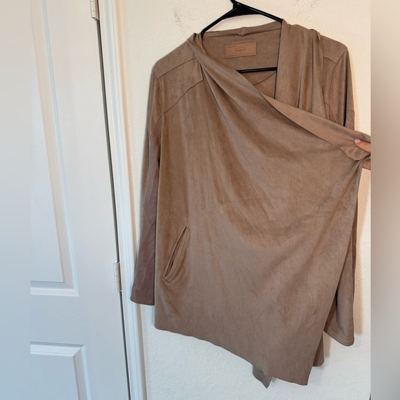 Blank NYC Tan Cloud Nine Drape Jacket Cardigan Womens Size Medium - Picture 9 of 13